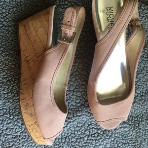 Dusty Rose Suede Michael Kors Wedges
